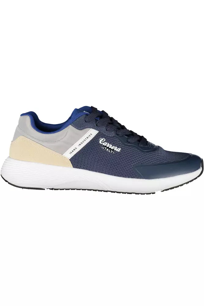 Zapatillas de piel ecológica azul para hombre