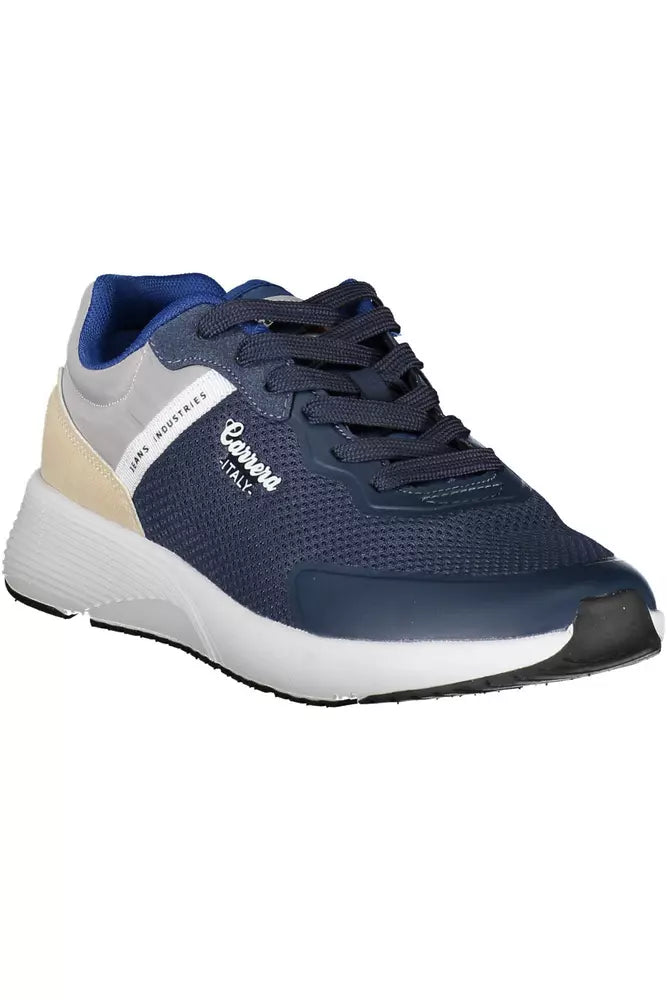 Zapatillas de piel ecológica azul para hombre