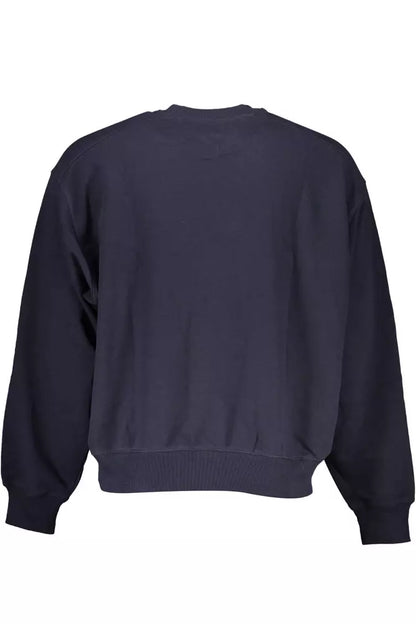 Blue Cotton Men Sweater