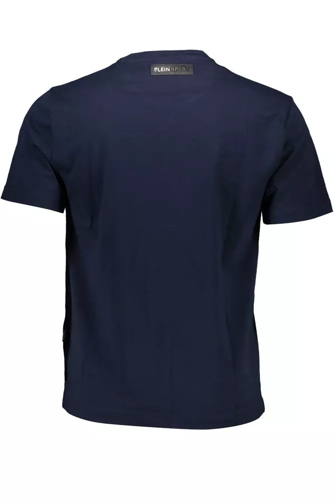 Camiseta azul de algodón para hombre