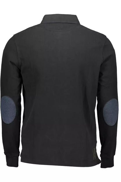 Polo negro de algodón para hombre