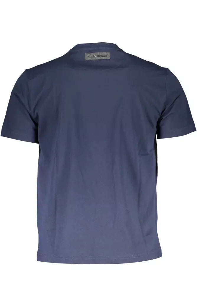 Camiseta de algodón azul para hombre