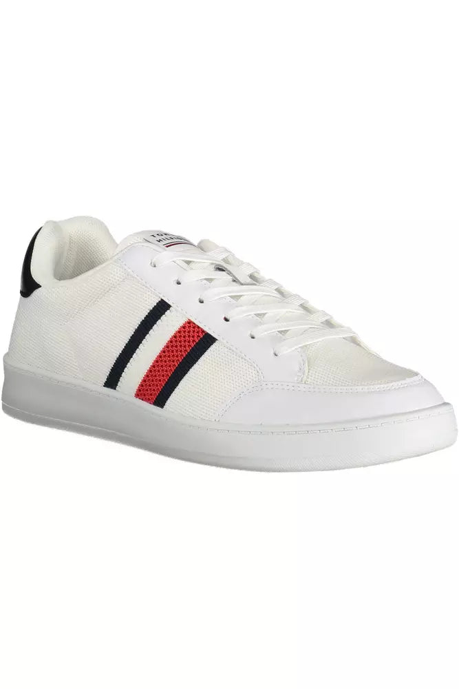 White Polyester Men Sneaker