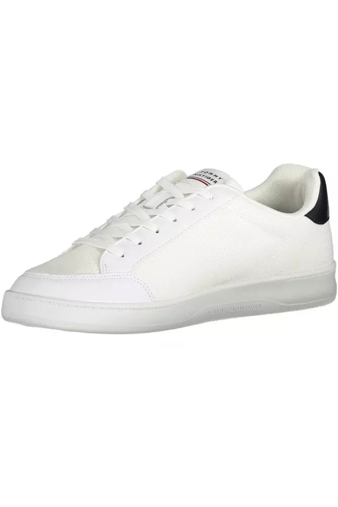 White Polyester Men Sneaker