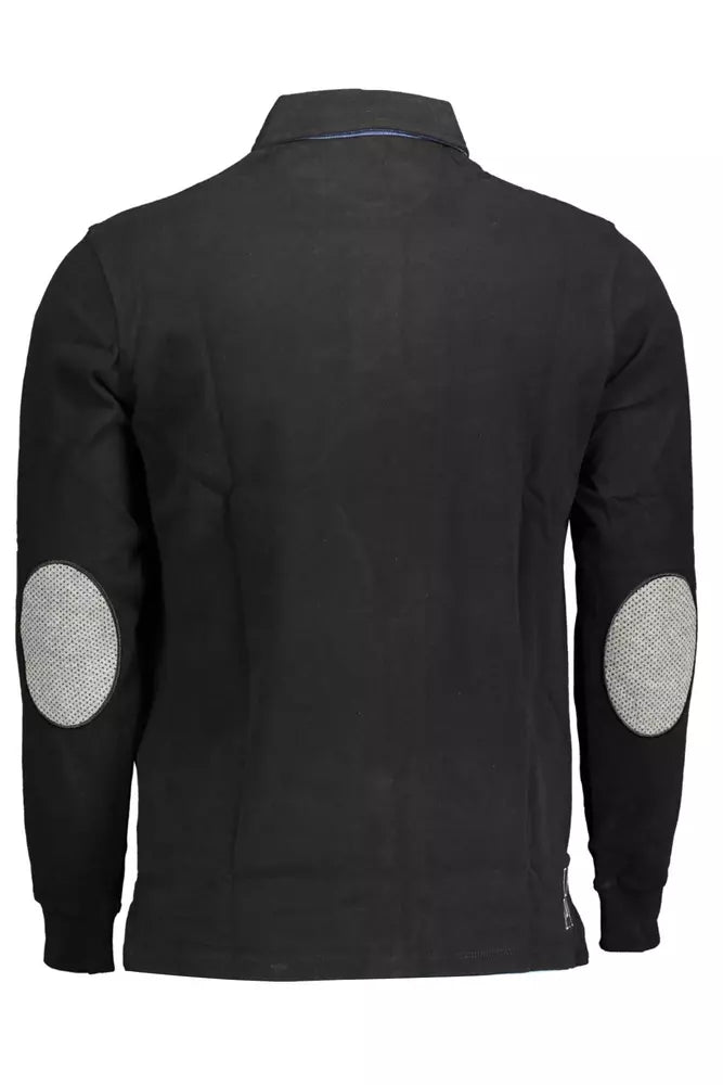 Polo negro de algodón para hombre