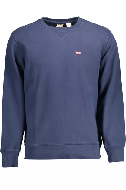 Blue Cotton Men Sweater