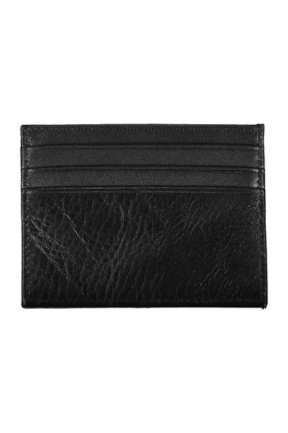 Cartera de cuero negra para hombre