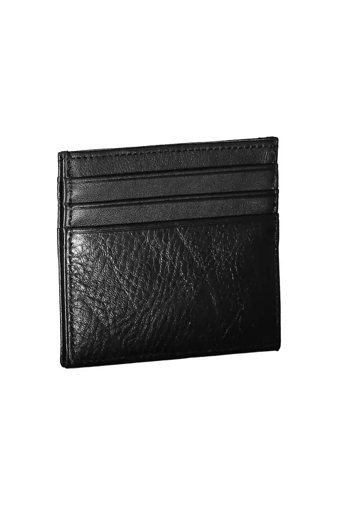 Cartera de cuero negra para hombre