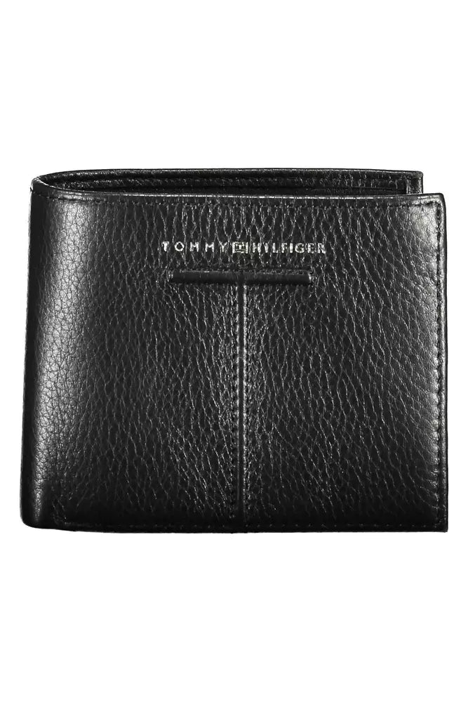 Cartera de cuero negra para hombre