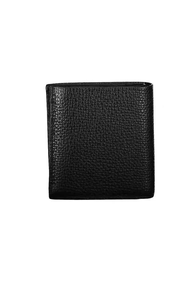 Cartera de cuero negra para hombre