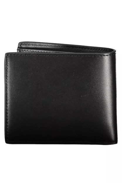 Cartera de cuero negra para hombre