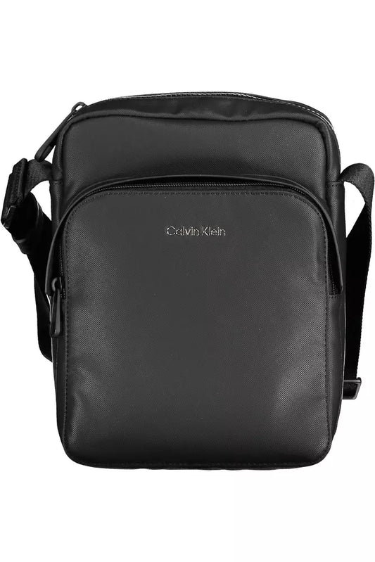 Bolso de hombro de poliéster negro para hombre