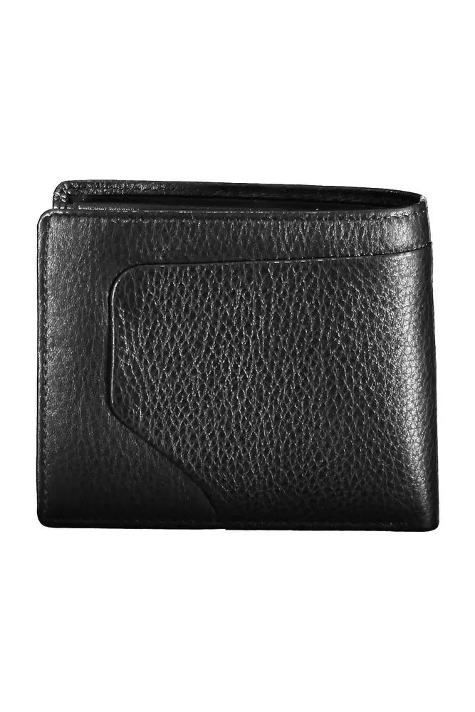 Cartera de cuero negra para hombre