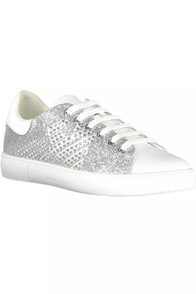 Silver Polyester Women Sneaker