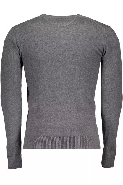 Gray Cotton Men Sweater