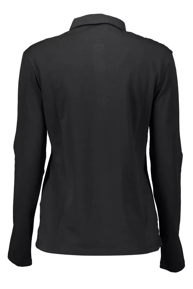 Polo negro de algodón para mujer