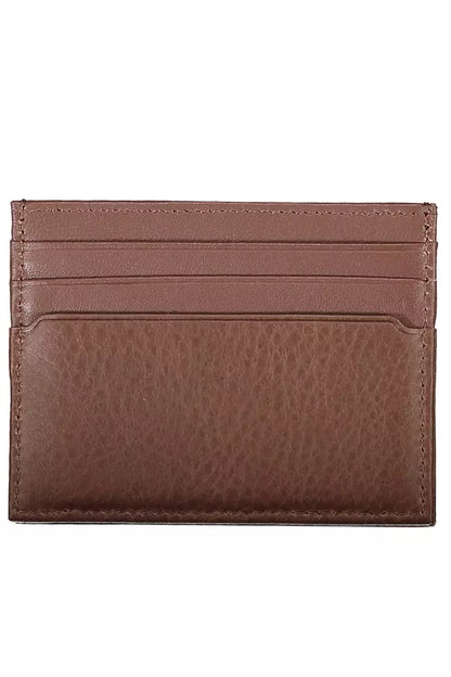 Cartera de piel marrón para hombre