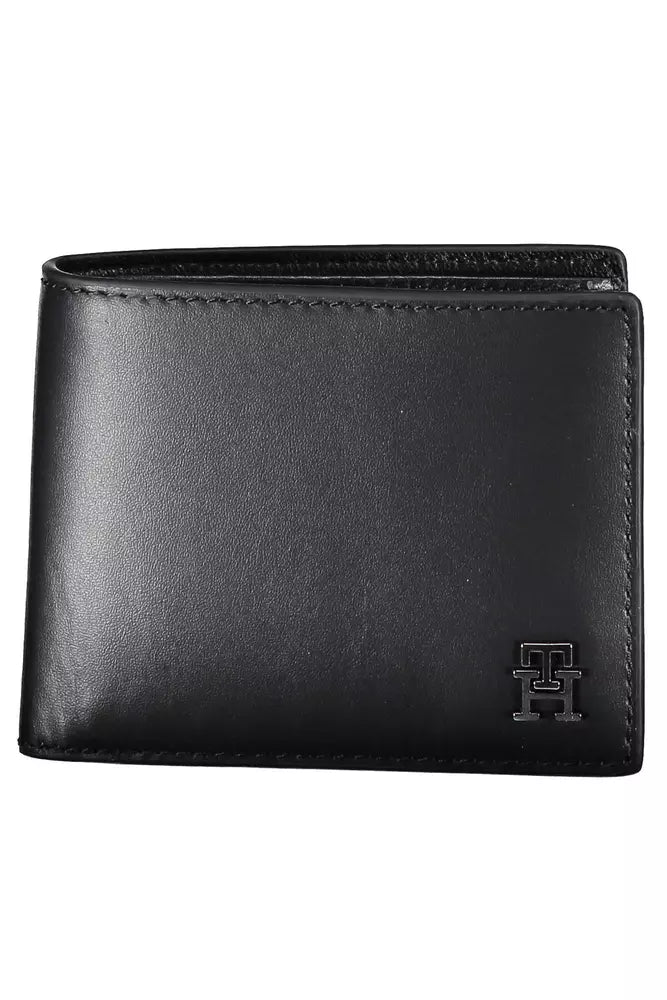 Cartera de cuero negra para hombre