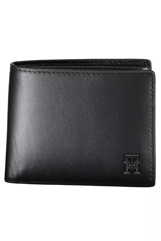 Cartera de cuero negra para hombre