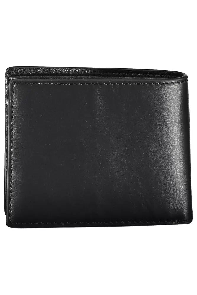 Cartera de cuero negra para hombre