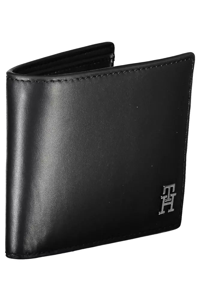 Cartera de cuero negra para hombre