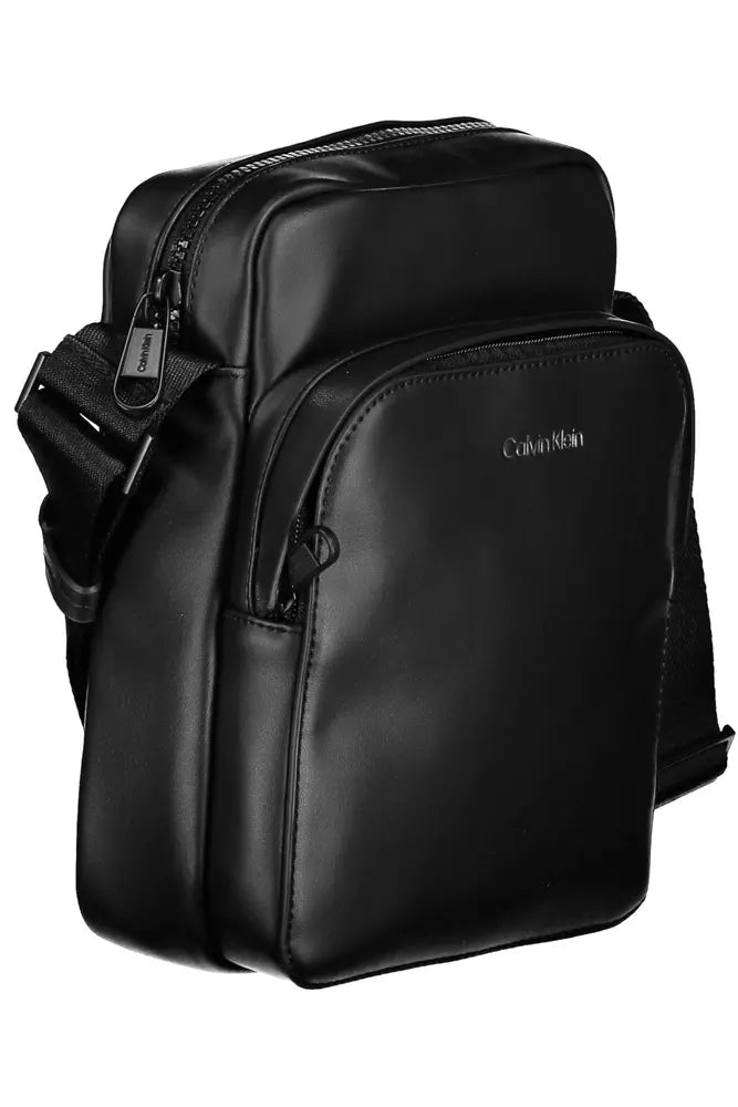 Black Polyester Men Shoulder Bag