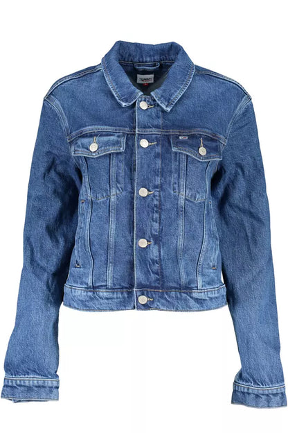 Blue Cotton Women Jacket