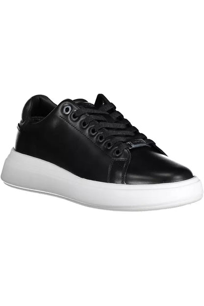 Black Leather Women Sneaker