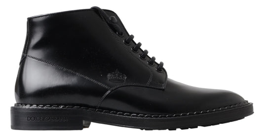 Botas elegantes de cuero negro para hombre