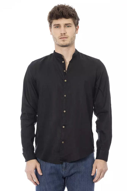 Camisa de hombre de lyocell negra