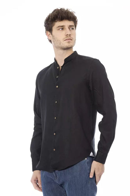 Camisa de hombre de lyocell negra