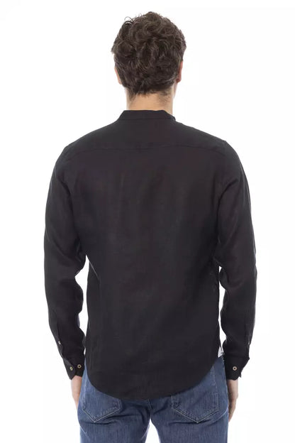 Camisa de hombre de lyocell negra