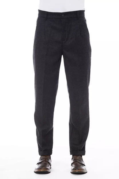 Gray Wool Men Pants