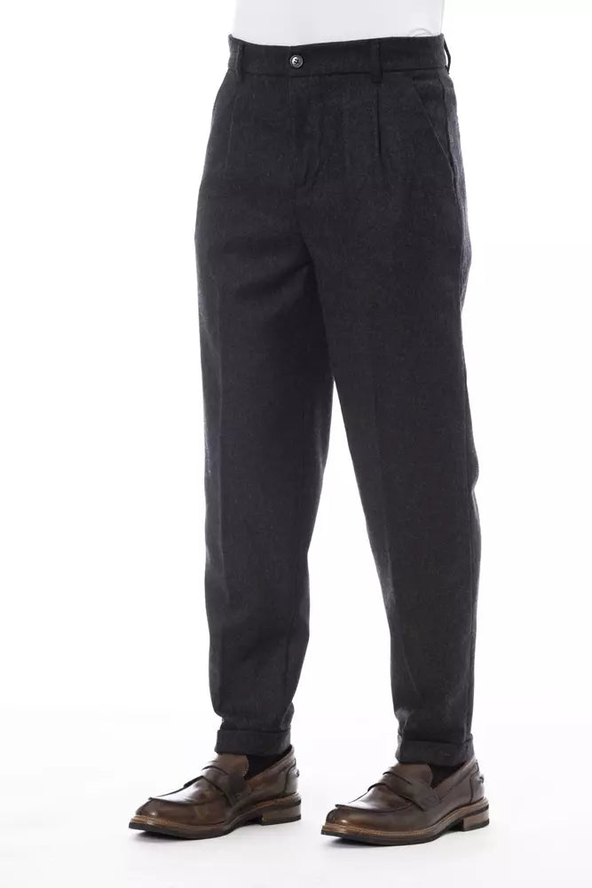 Gray Wool Men Pants