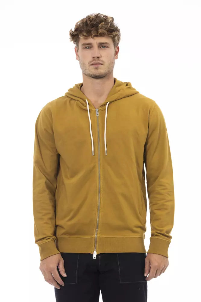 Sudadera de algodón marrón para hombre