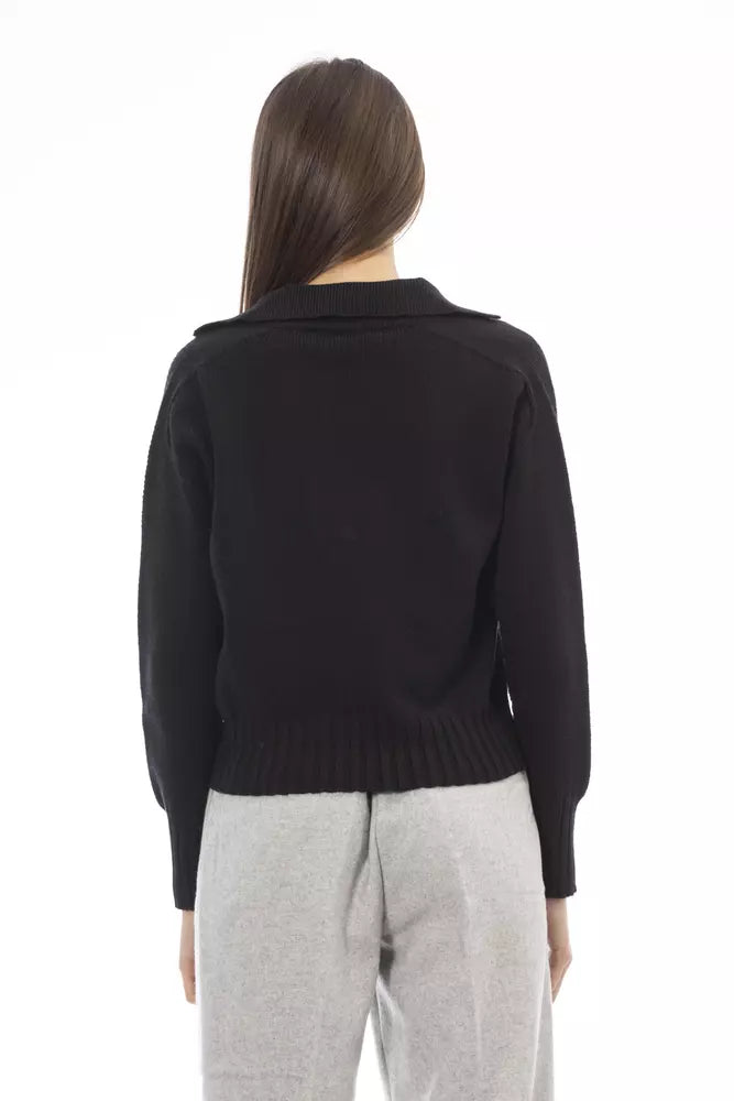 Black Wool Women Sweater