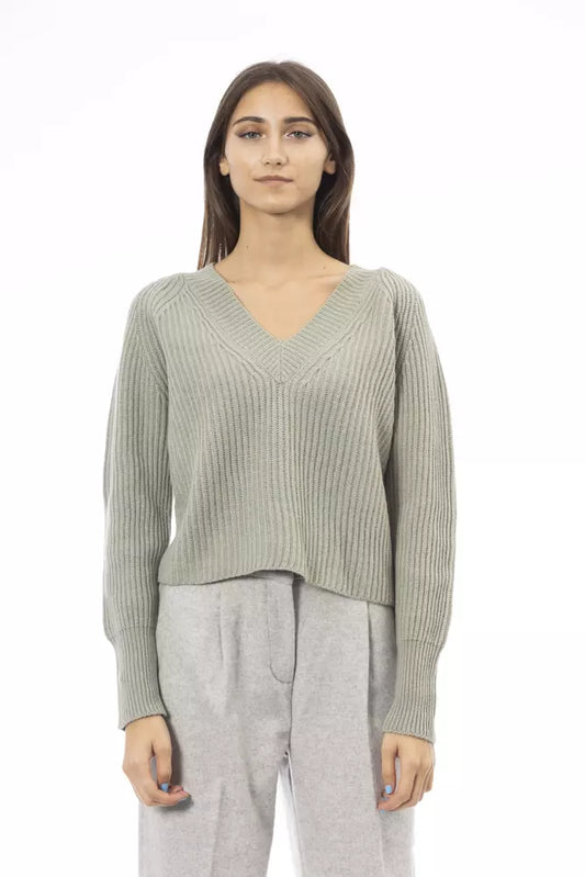 Green Wool Women Sweater