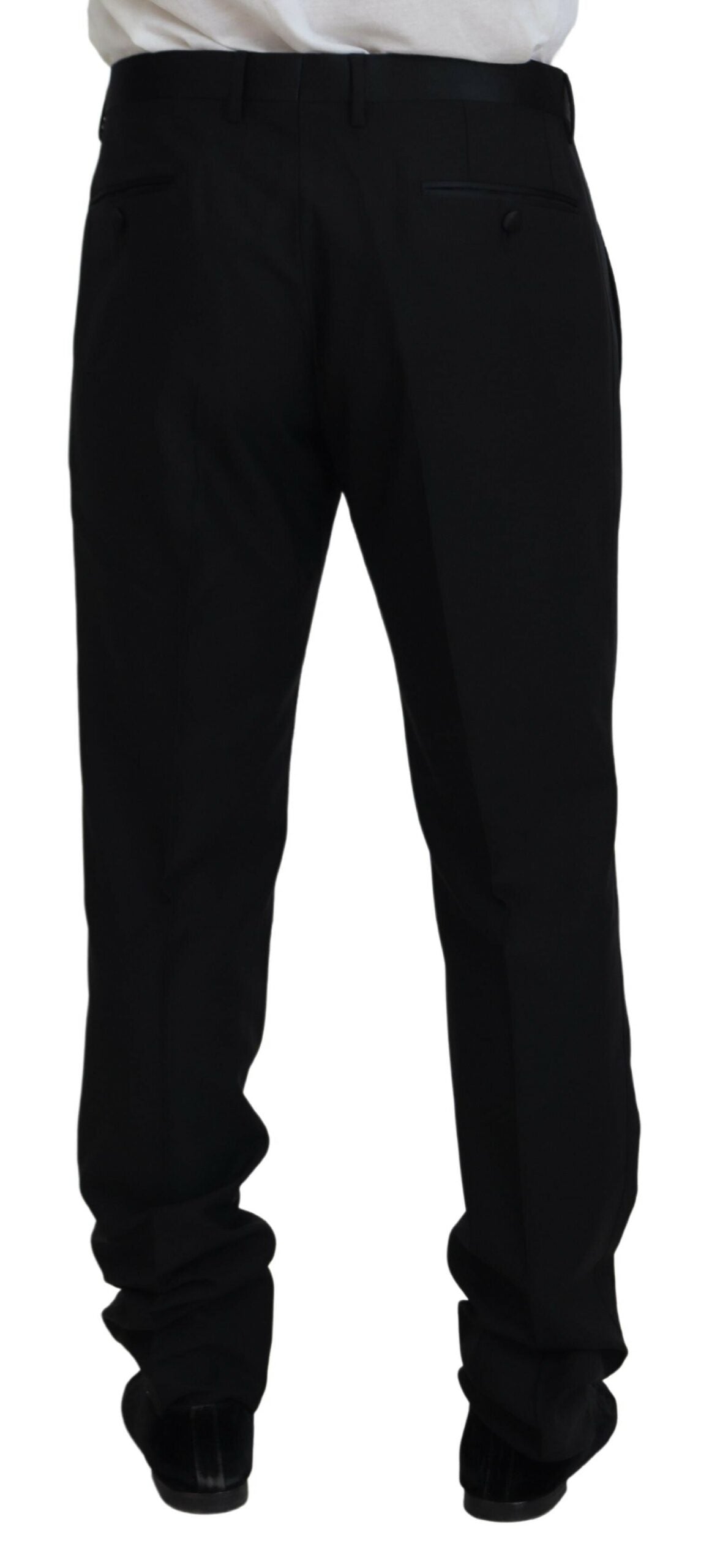 Elegant Slim Fit Black Dress Trousers