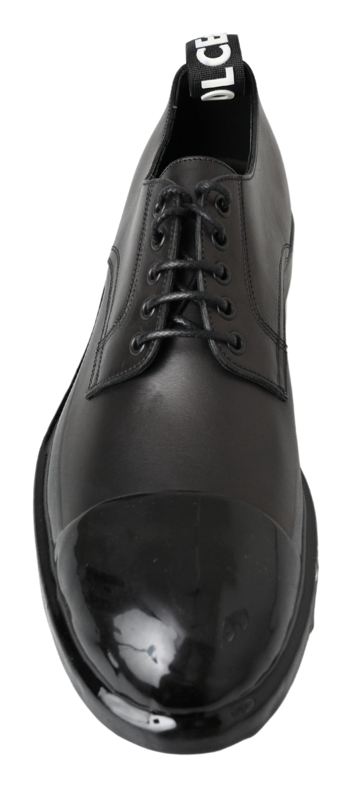 Elegantes zapatos Derby de piel con cordones en color negro