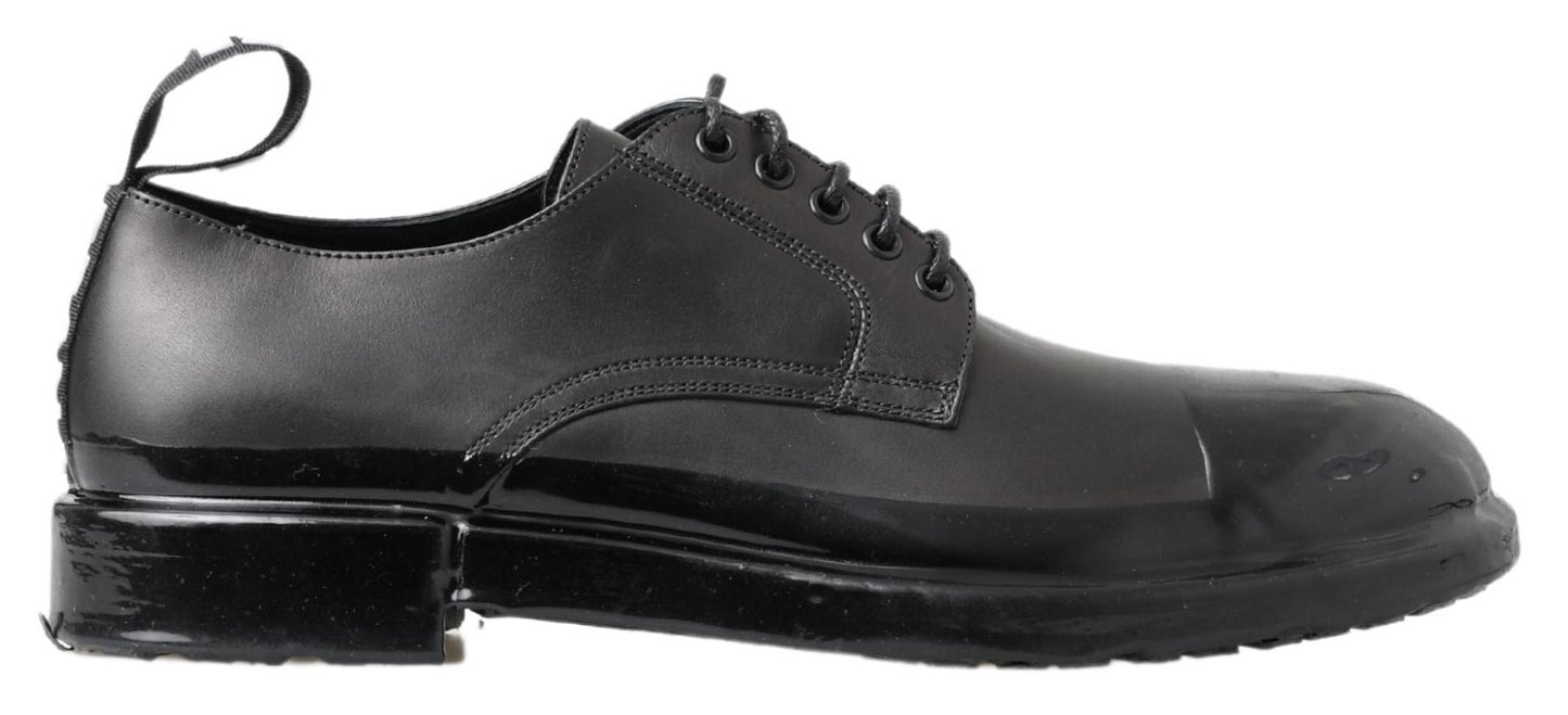 Elegantes zapatos Derby de piel con cordones en color negro