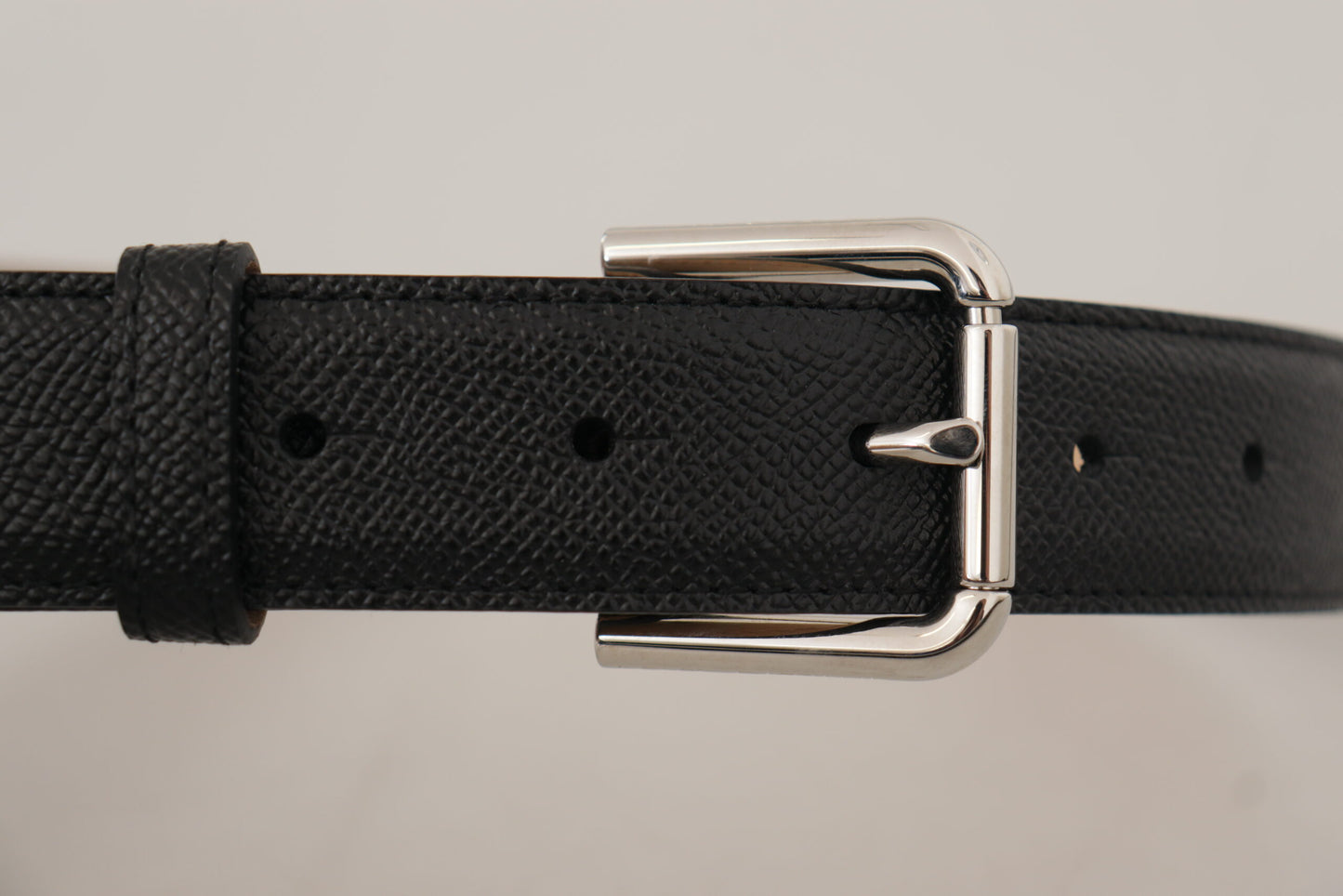 Sleek Black Authentic Leather Belt