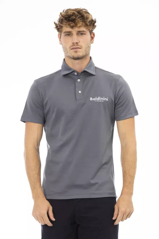 Polo de algodón gris para hombre