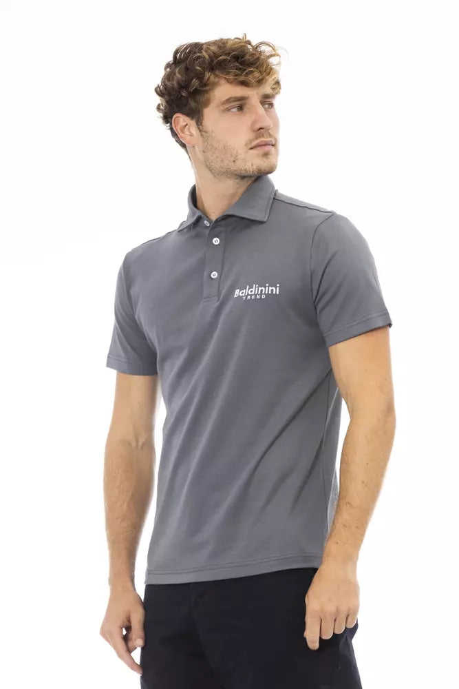 Polo de algodón gris para hombre