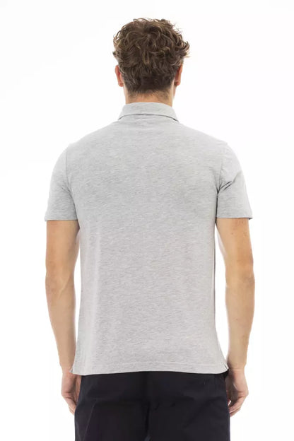 Gray Cotton Men Polo