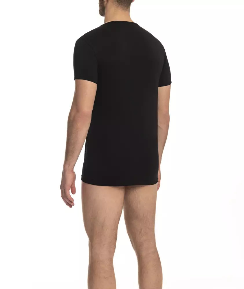 Camiseta negra de algodón para hombre