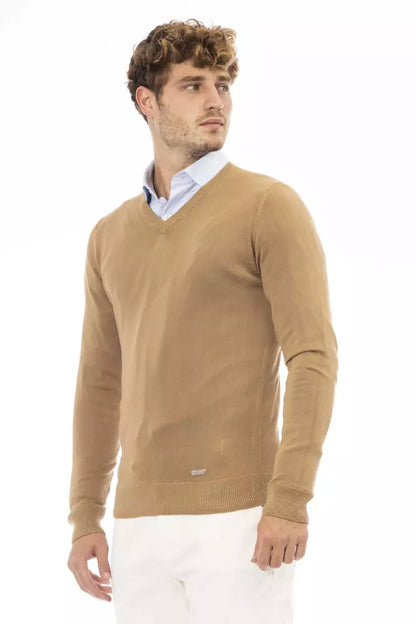 Suéter beige modal para hombre