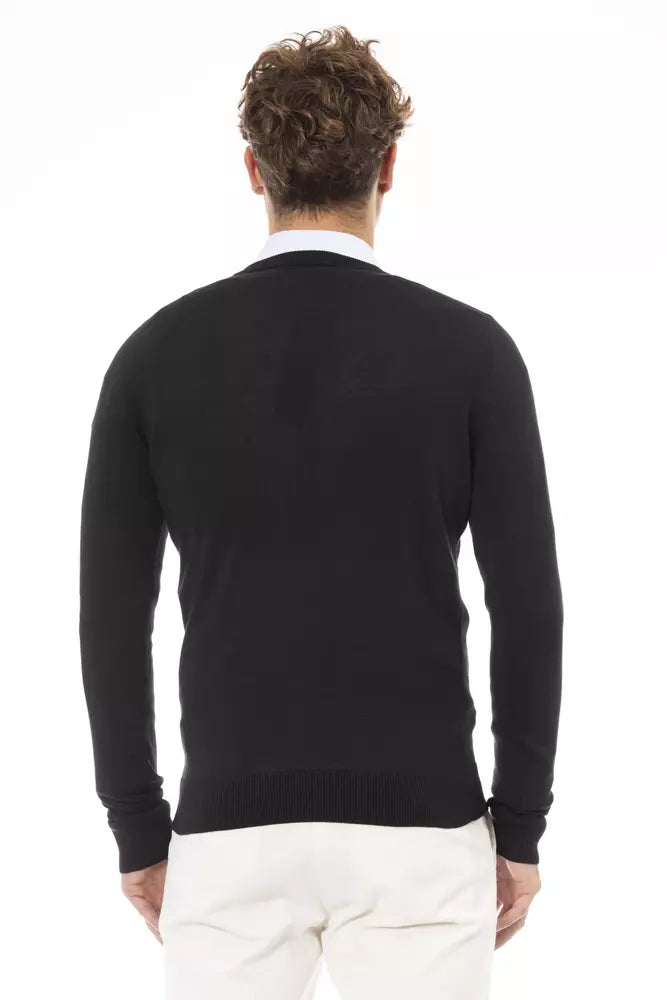 Suéter modal negro para hombre