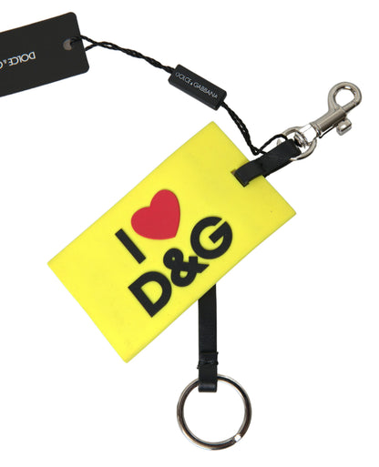 Chic Yellow Keyring with Logo Hardware