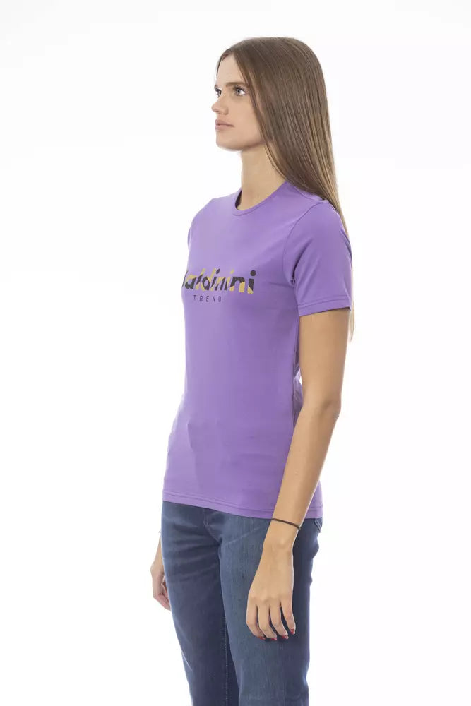 Camiseta de mujer de algodón morado