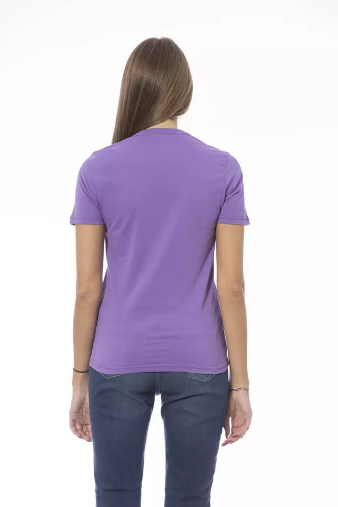 Camiseta de mujer de algodón morado